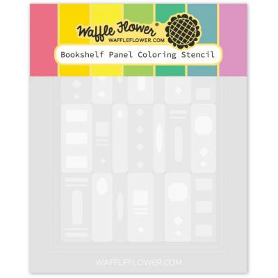 Waffle Flower Stencil - Bookshelf Panel Coloring